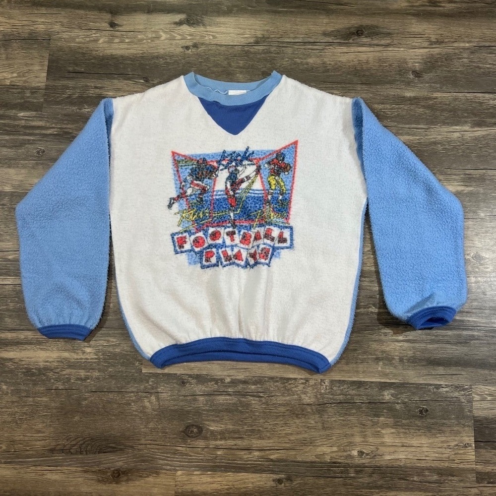 Vintage Carter's Football Players Sweatshirt Youth 12 USA Made Retro Fleece
